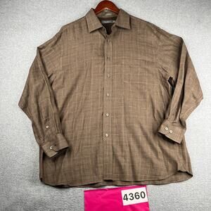 Daniel Cremieux Shirt XL Brown Glend Plaid Casual Button Up Long Sleeve Mens